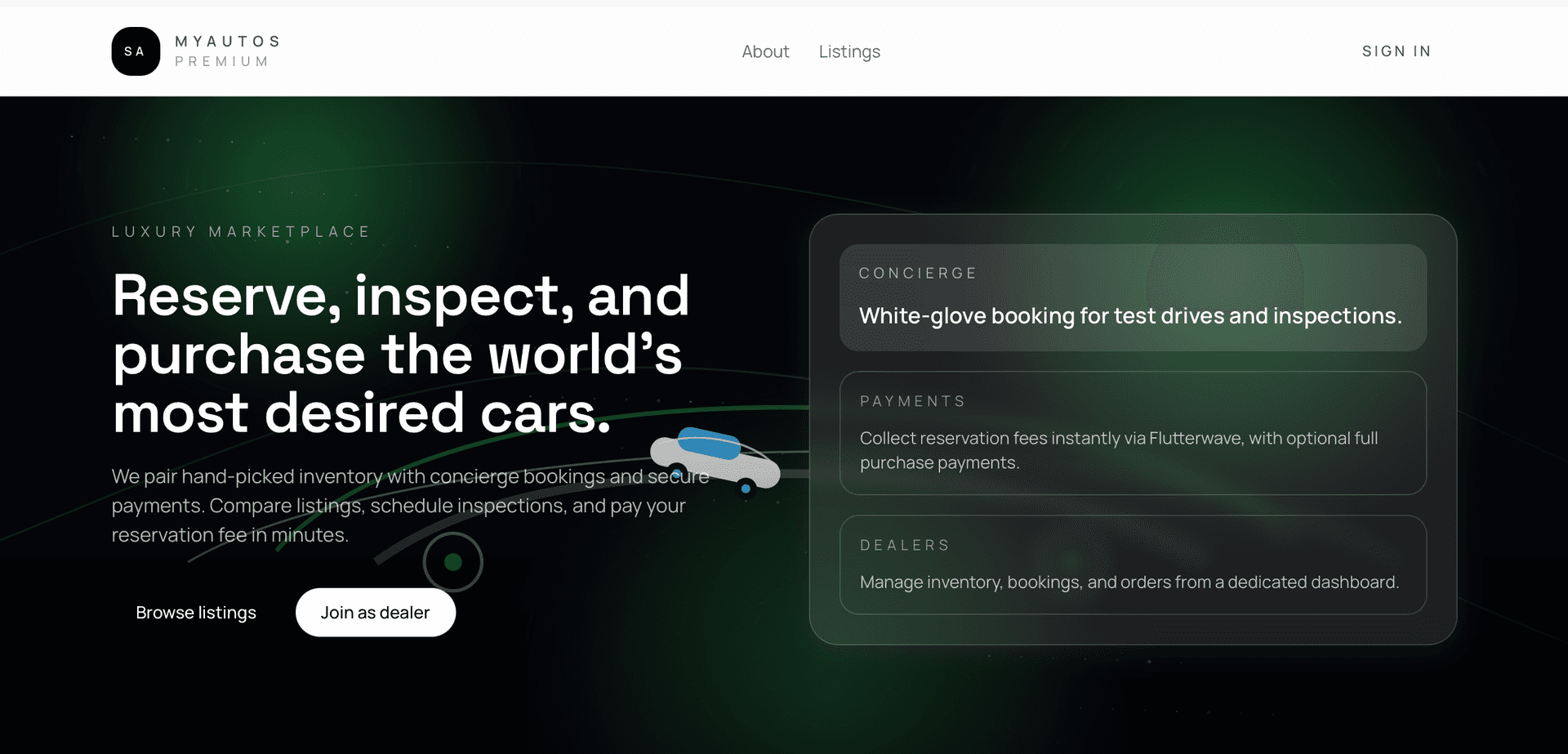 myautos premium car marketplace project image